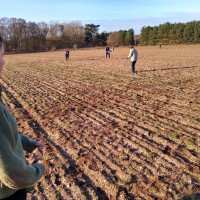 People do geophysics in a bare field
